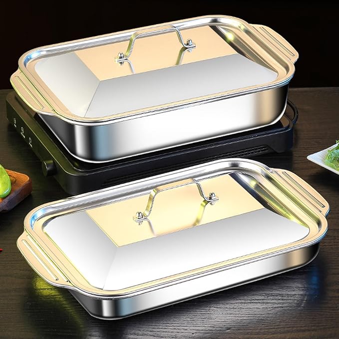 Elegant Silver Square Serving Tray Practical Stainless Steel Food Platter Rusts Dishwasher Compatible