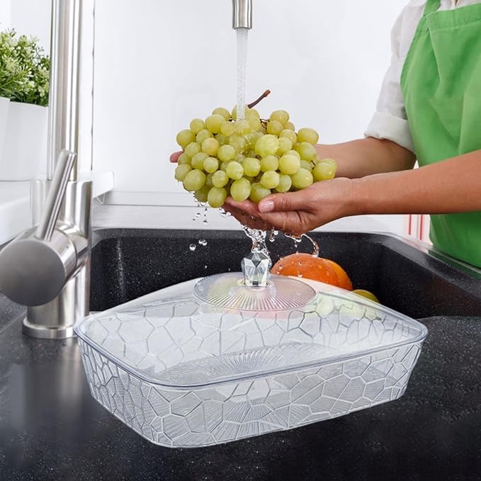 Serving Tray with Lid Fruit Tray Elegant Versatile Organizer Storage Container for New Year Wedding Birthday Celebrations, M