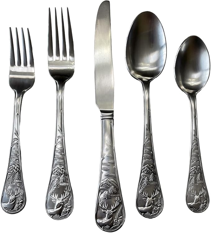 Cambridge Deer Satin 20 Piece Flatware Set