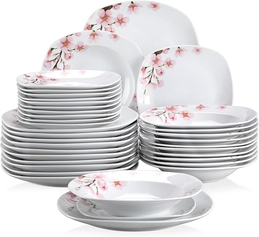 Porcelain Dinnerware SetPorcelain Kitchen Dinnerware Set Ceramic Tableware 36-Piece Kitchen Porcelain Ceramic Tableware Dinner Plate Set with 12*Dinner Plate