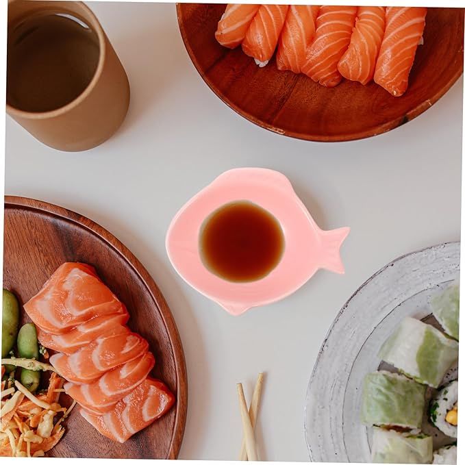 Homoyoyo Fish Shape Snack Plate Ceramic Sauce Dishes for Kitchen for Seasoning Sauce Plates Kitchen Supplies
