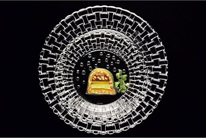 Nachtmann Bossa Nova Collection 9 Inch Salad Plate | Set of 2 Clear, Crystal Glass Plates for Dessert, appetizers and Salad | Perfect for Hosting or Gift | Dishwasher safe