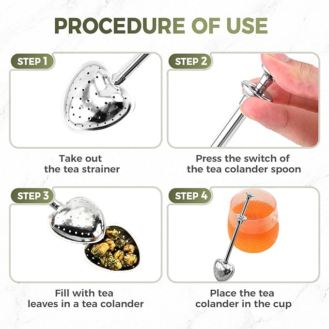 Stainless Steel Tea Diffuser,2025 New Tea Strainer Tea Infuser for Loose Leaf Tea,Creative Tea Spoon With Handle,Fine Holes Tea Interval Filter,Tea Holder Steeper for Tea Accessories (Silver C/2pcs)