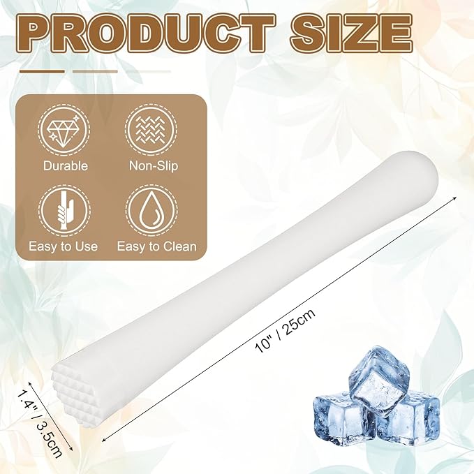 uxcell Cocktail Muddler, 10 Inch PP Drink Muddler Bar Accessories Tools Ice Crusher for Home Party Cocktail Fruit Drinks, White (Thick)