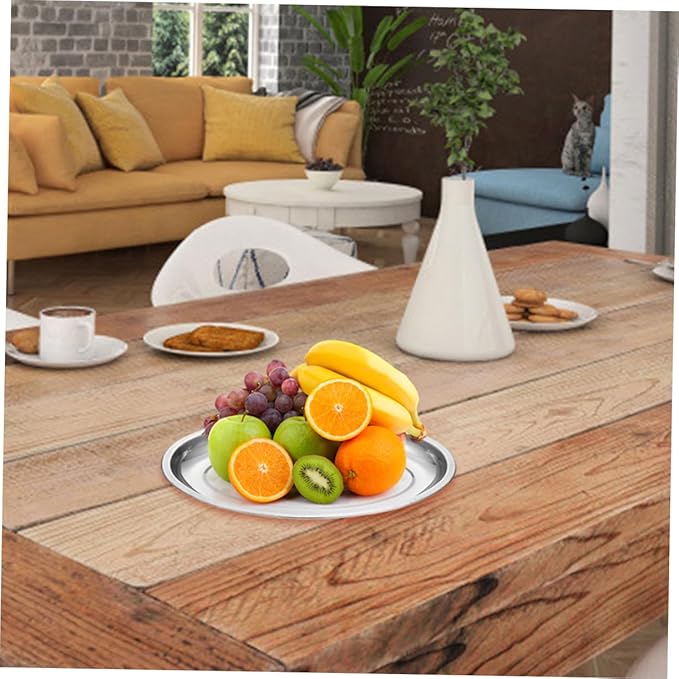 Stainless Steel Oval Serving Plate Food Tray for Steaming Fish Entrees Elegant Design for Home Restaurant and Parties for Fruits Desserts