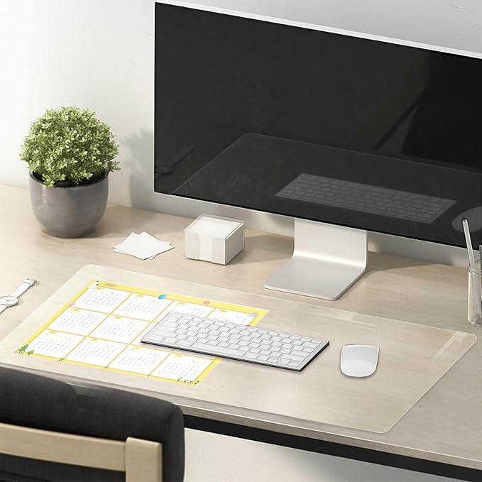 16 x 28 Table Cover Protector - 1.5mm Thick Plastic, Vinyl Desk Mat, Clear Protector