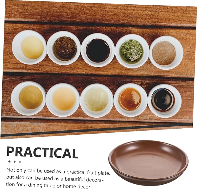 PRETYZOOM Ceramic Appetizer Serving Plate Decorative Round Snack Dish for Fruits Candy Sturdy Chic Food Plate for Home Restaurant Hotel Party Use for Events Gatherings