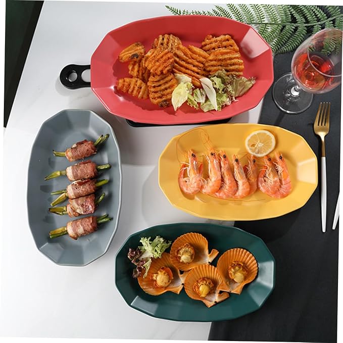 LIFKOME Unique Ceramic Fish Plate Grey Fruit Serving Dish Snack Tray for Parties and Gatherings