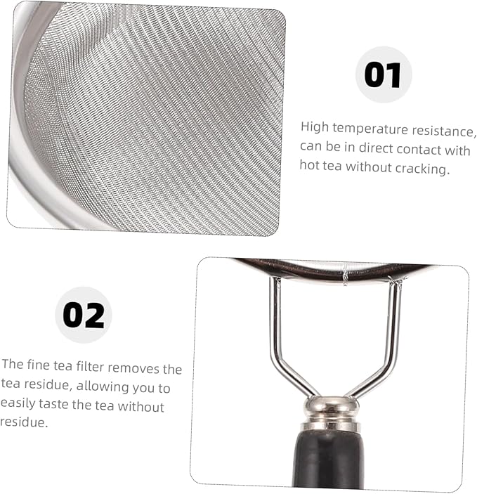 Stainless Steel Tea Filter for Loose Tea - Fine Mesh Strainer Basket for Home and Office Use Heat Resistant Residue Strainer for Smooth Brewing