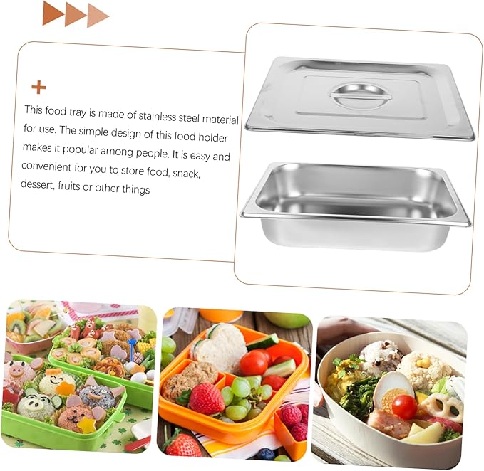 Happyyami Stainless Steel Buffet Dishes Container Warming Tray Food Holder Tray Serving Plate