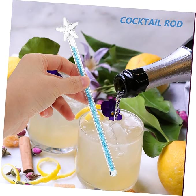 Star Shaped Glass Stirring Rod Beverage Mixing Stick for Coffee Juice Cocktails Heat Resistant and Easy to Clean Home Bars and Restaurants