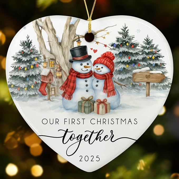 NewEleven Couple Gifts - Our First Christmas Ornament 2025 for Him, Her, for Couple - Newlywed Gift, Meaningful Present from Wife, Husband - Christmas Ornament