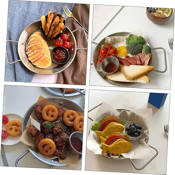 VOSAREA Microwave Safe Dinner Plate Multifunctional Snack Plate for Home Elegant Salad Dish Party Platter Silver