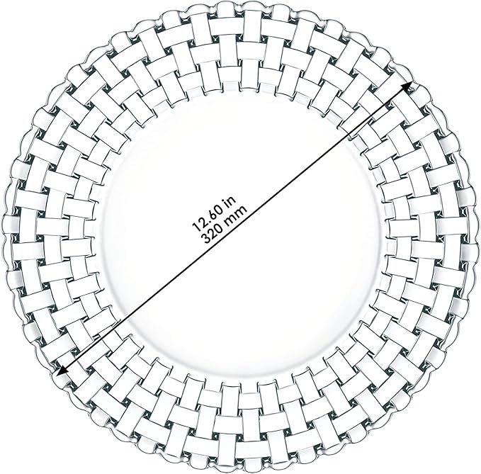 Nachtmann Bossa Nova Crystal Serving Platter – 12.6" Basketweave Design Glass Plate for Appetizers, Desserts & Special Occasions – Elegant Lead-Free Tableware for Dining, Gifting & Home Display