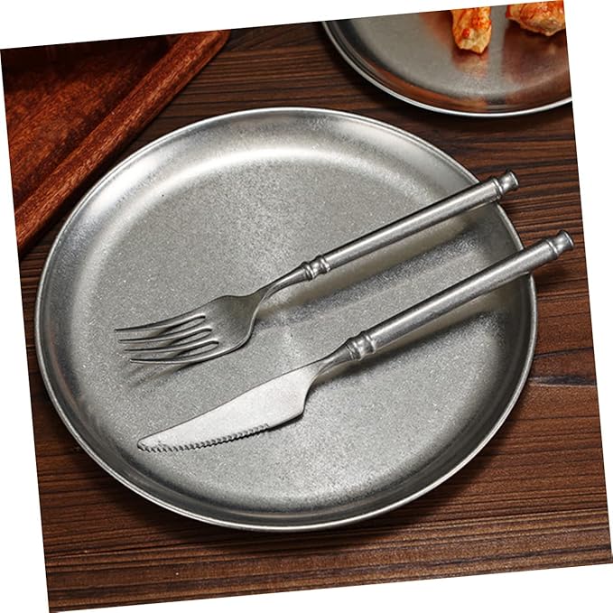 Stainless Steel Tea Party Dishes Pizza Pan Food Preservation Bar Serving Steak Cookie Tray Hamburger Banquet