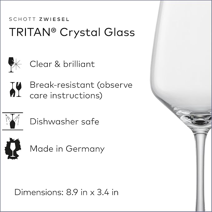 SCHOTT ZWIESEL Tulip Red Wine Glass (Set of 4), Wine Glasses for Red Wine, Dishwasher-Safe Tritan Crystal Glasses, Made in Germany (17 Ounce)