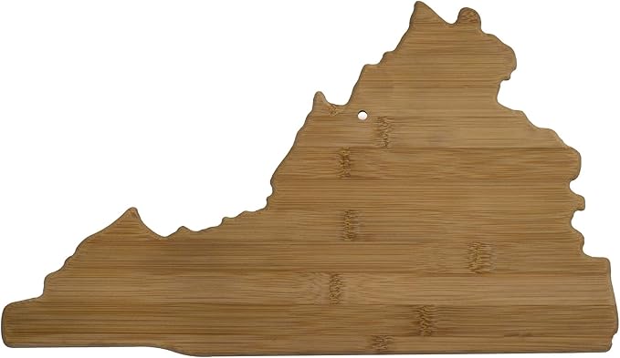 Totally Bamboo Virginia State Shaped Bamboo Serving And Cutting Board, Brown