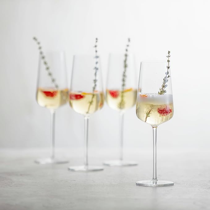 Zwiesel Glas Vervino German-Made Crystal Glass, 12 Ounce Champagne Flute (Set of 4), Clear