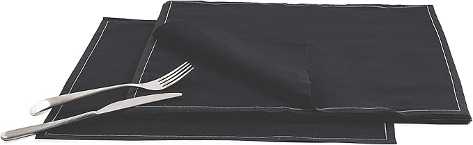 Five Star Napkins 100% Cotton Dinner Napkins, Dinner Napkin, Disposable Napkin, Everyday, Events, Receptions, Party Napkin, Catering, Weddings, Cotton Napkins, 25 Pack, Black