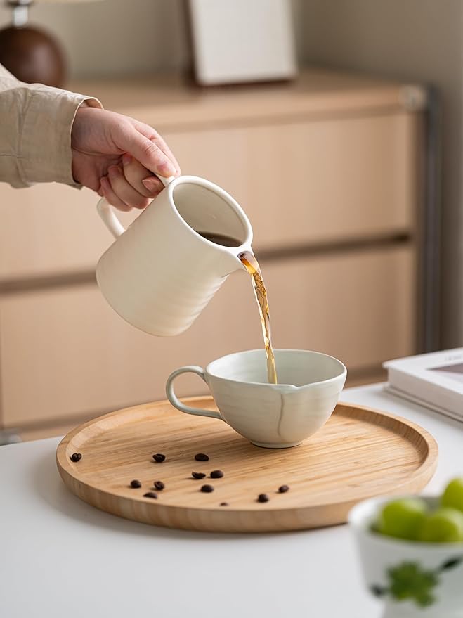 Pour Over Coffee Maker, Ceramic Coffee Maker With 40 pcs Paper Filter,15oz/450ml Pour Over Coffee Dripper (White, V02)