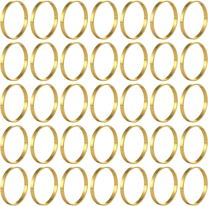 100 Pcs Gold Napkin Rings, 1.6 x 0.2 in Metal Napkin Holders for Table Settings, Modern Napkin Ring Buckles for Dinners, Weddings, Banquets, and Parties