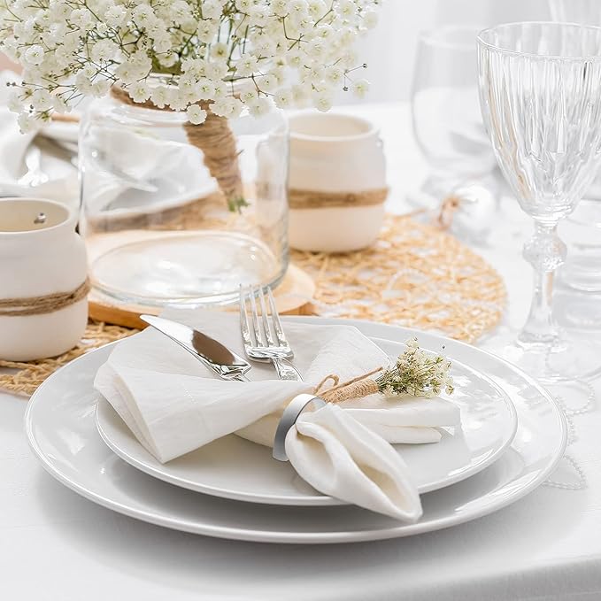 10 Pcs Stainless Steel Napkin Rings Metal Napkin Ring Holders Easter Modern Serviette Buckles Metallic Adornment for Spring Table Kitchen Dinner Party Wedding(Matte Silver Semicircle)