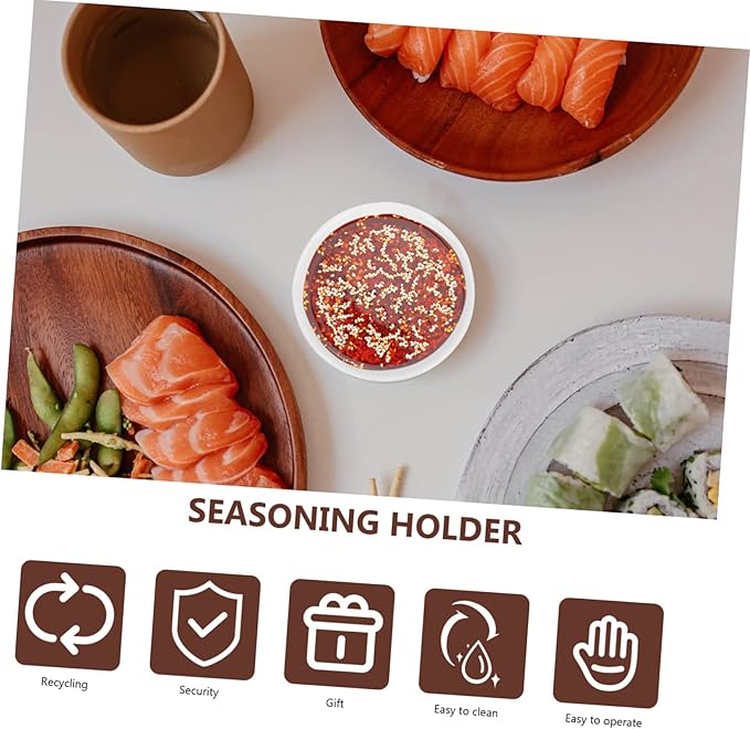 LIFKOME 3pcs Kitchen Snack Plates Ceramic Seasoning Dishes for Dipping Sauces Appetizers and Condiments Practical Spice Serving Tray for