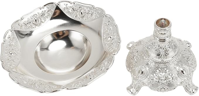 European Fruit Tray, Metal Food Serving Tray Easy To Clean with Base, Silver Serving Tray for Storage (Silver)
