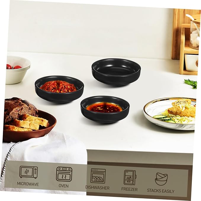 Alipis 6pcs Japanese Ceramic Dipping Dishes Multi-use Sauce Plates for Sushi Appetizers Condiments Non-stick Tableware for Easy Cleaning Maintenance