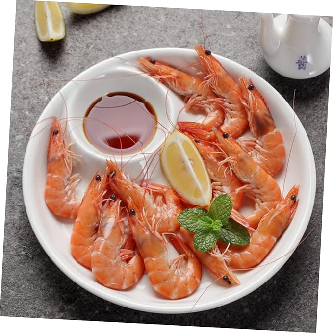 Kichvoe White Ceramic Serving Plate Simple Dessert Dish for Dumplings Sushi and Sauces Home Tableware Easy to Clean Elegant European Style