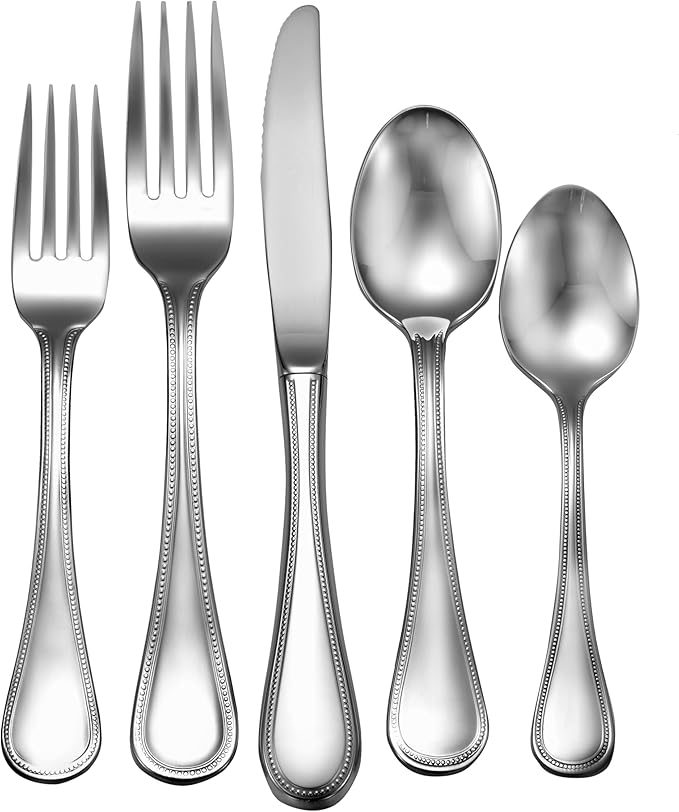 Liberty Tabletop Pearl 60 Piece Silverware Set Service for 12 Made in USA