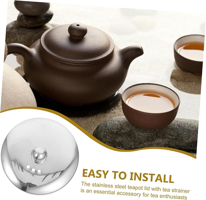Stainless Steel Tea Strainer Fine Mesh Infuser for Tea Pot Replacement Lid Cover