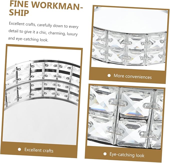 PRETYZOOM Silver Mirror Decorative Serving Tray Round Food Platter for Dresser Kitchen Living Room Stylish Display Tray for Snacks and Desserts Home Decor Accessory