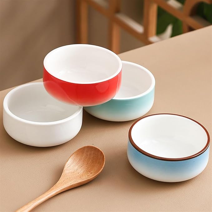 Appetizer Plates Dessert Snack Bowl Ceramic Commercial Hotel Platter Seasoning Sauce Bowl Exquisite Snack Plate for Condiment(Blue)