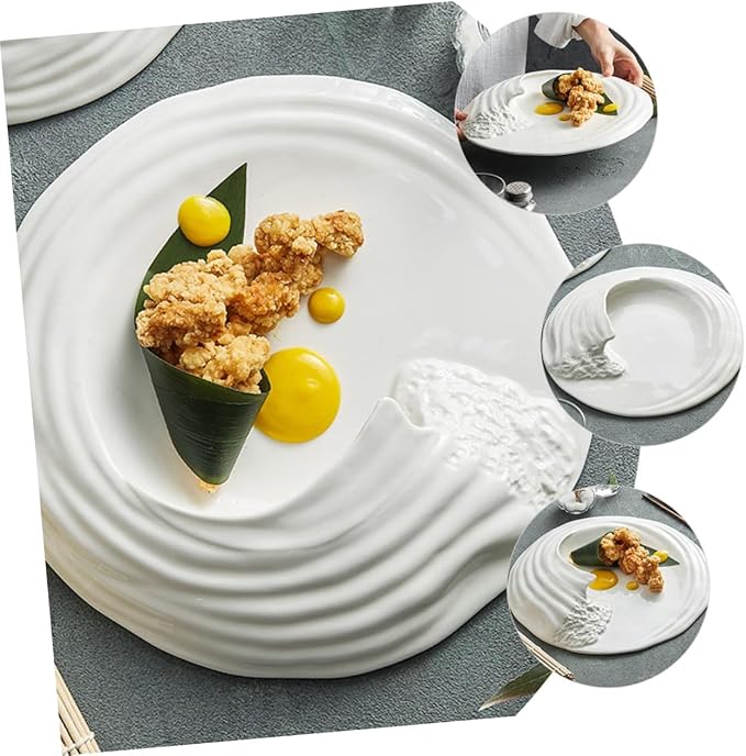 Cabilock Chunky Porcelain Dinner Plates Appetizer Plate Ceramic Serving Platter for Party