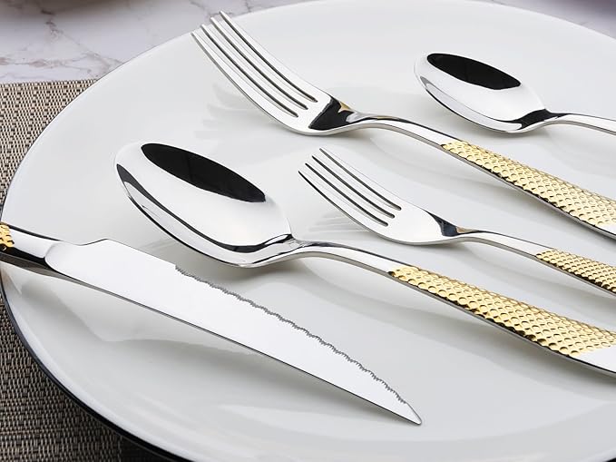 Silverware Set of 30 Stainless Steel Flatware Set Service for 6 Includes Knives Spoons Forks Kitchen Utensil Cutlery Sets For Home Kitchen Hotel
