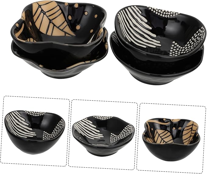 PRETYZOOM 4pcs Ceramic Sauce Dishes Fruit Plate Vinegar Dish Appetizer Plate Charcuterie