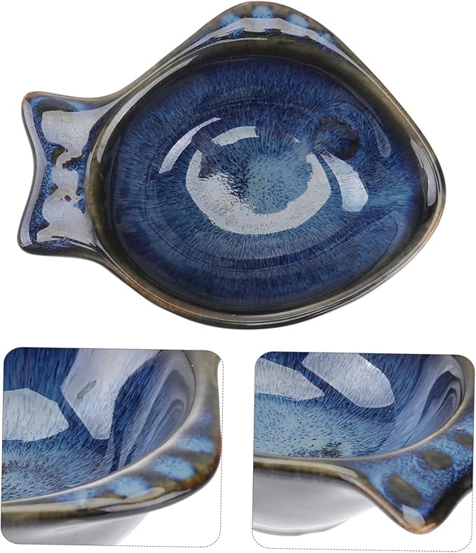 Alipis Ceramic Fish-shaped Sauce Dish for Seasoning Dipping Flavor Bowl Appetizer Plate for for Boys and Girls and Families Easy to Clean Versatile Use Restaurants and Picnics