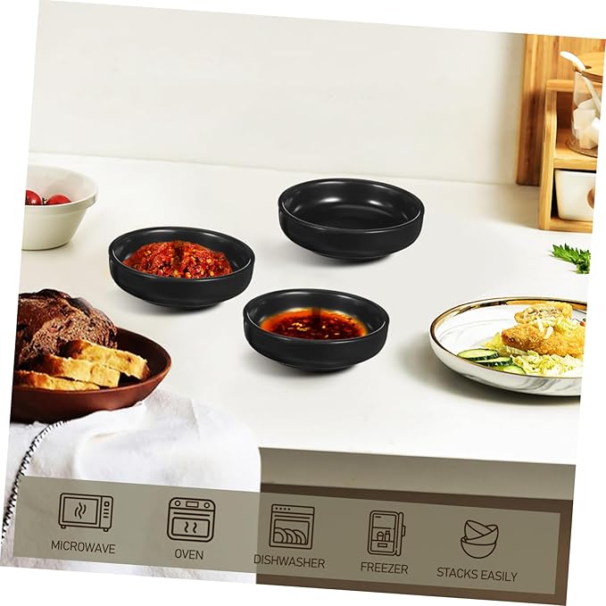 6pcs Japanese Ceramic Dipping Dishes Small Appetizer Plates for Sauces Sushi and Snacks Easy to Clean Sturdy Construction Non-stick