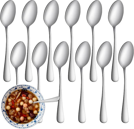 36 Pcs Teaspoons Set, Food-Grade Stainless Steel Spoons Silverware, Cutlery Tea Spoons, Durable Dessert Spoons, Metal Spoon for Home, Kitchen or Restaurant, Mirror Polished, Dishwasher Safe 6.7 Inch