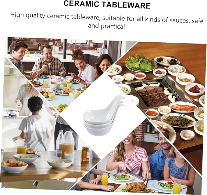 3pcs Ceramic Seasoning Dishes Appetizer Plates for Caviar Sauce Dips Truffle Goose Liver Serving Bowls Easy to Clean Portable