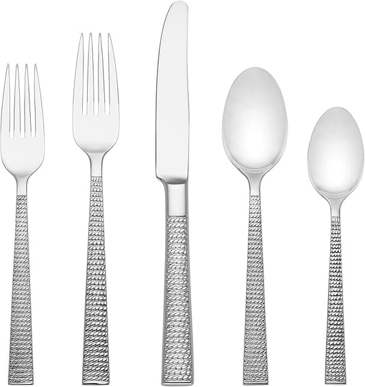 Kate Spade New York Wickford 5-Piece Flatware Set, 1.05 LB, Metallic