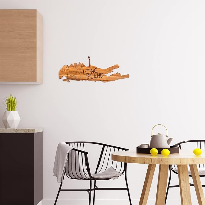 Totally Bamboo Rock & Branch Origins Series Long Island Shaped Cutting Board and Charcuterie Serving Tray, Includes Hang Tie for Wall Display
