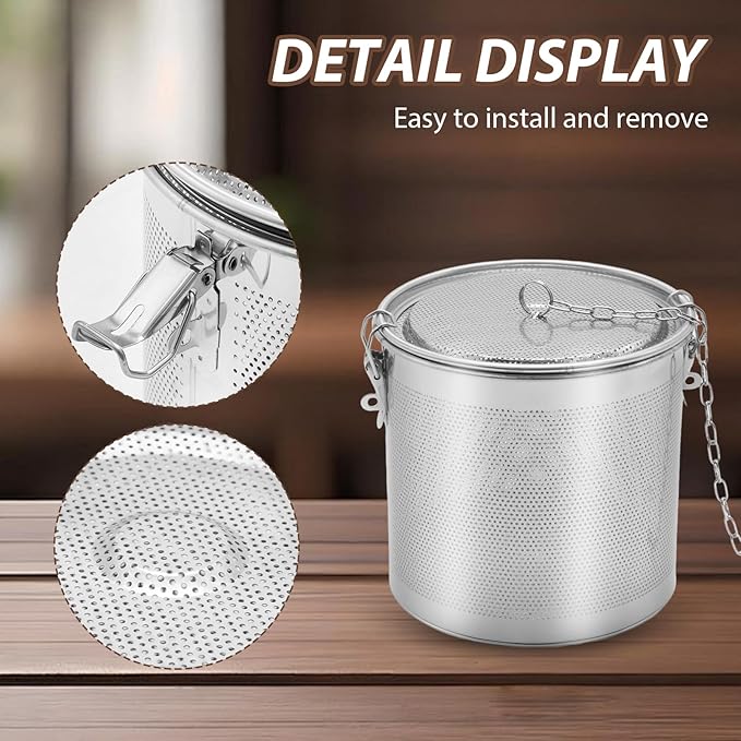 MDEOOSKY Extra Fine Mesh Holes Seasoning Strainer Tea Ball Filter, 5.11"L x 5.11"W x 5.70"H Stainless Steel Multifunctional Kitchen Tool for Cooking, Seasoning, and Brewing Tea, 14x14x14cm