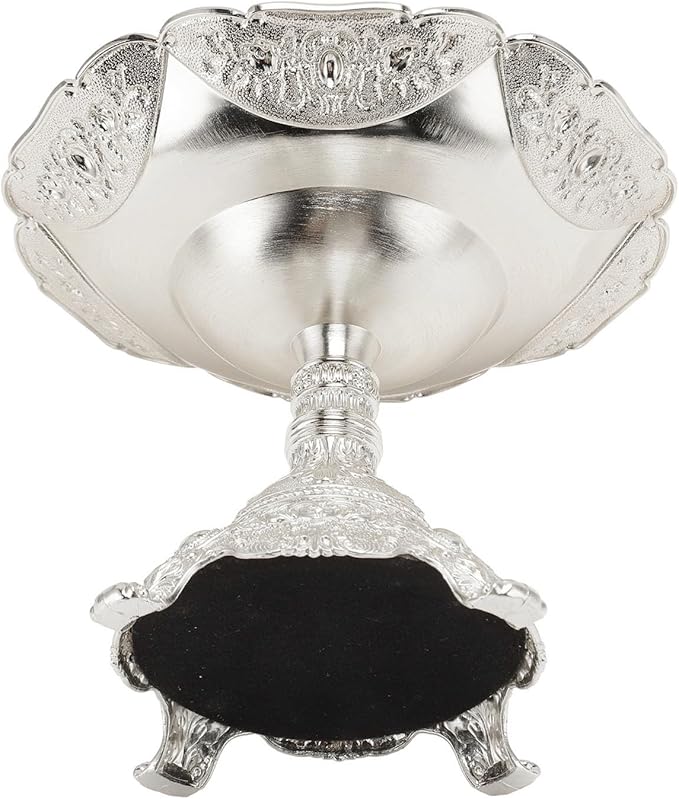 European Fruit Tray, Metal Food Serving Tray Easy To Clean with Base, Silver Serving Tray for Storage (Silver)