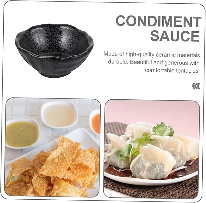Mobestech 1Pc Creative Irregular Ceramic Sauce Dish Stylish Appetizer Plate for Seasoning for Condiments and Hot Pot Serving Dinnerware