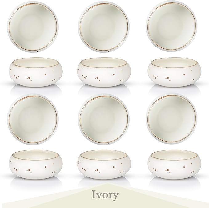 Small Hand Craft Dessert Bowls - 13.5 oz, Set of 6 - Microwave, Oven, Dishwasher Safe, Ice Cream, Soup, Snacks, Rice, Cereal, Chili, Side Dishes Dips, Ideal Gift - Classic Assorted Colors