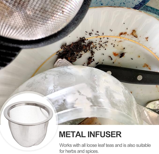 Luxshiny Stainless Steel Tea Filter Strainer Infuser for Loose Leaf Tea and Herbs Metal Mesh Strainer for Home Brewing 2.6 Inch Diameter