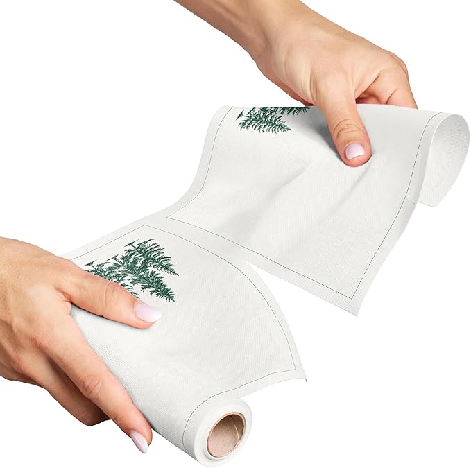 MY DRAP Forest 100% Cotton Dinner Napkins – 6 Units | Biodegradable Single-use or Reusable up to 6 Washes | Sustainable Christmas Table Linens for Events, Parties, Hosting