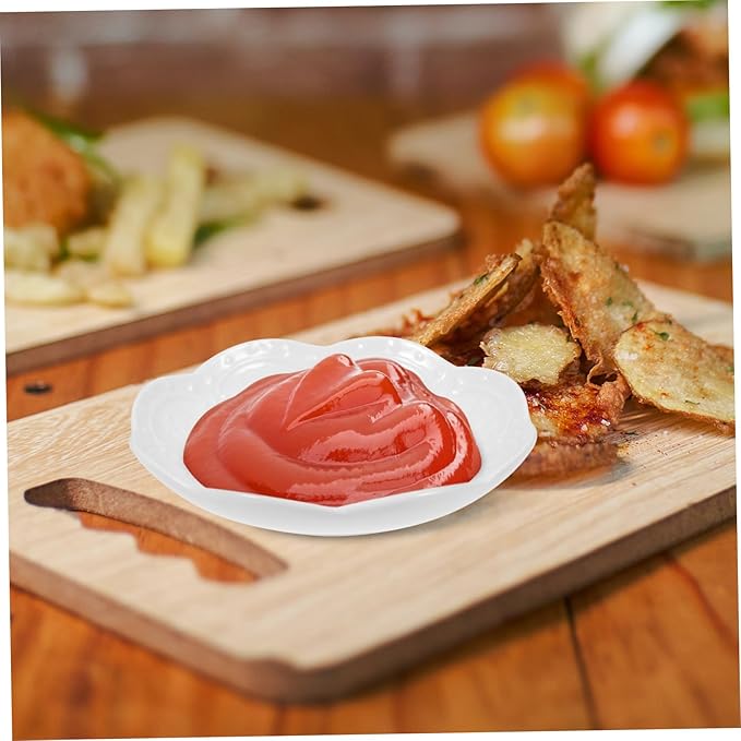 2pcs Modern Style Ceramic Dipping Dish Small Sauce Bowls Porcelain Appetizer Plate for Condiments